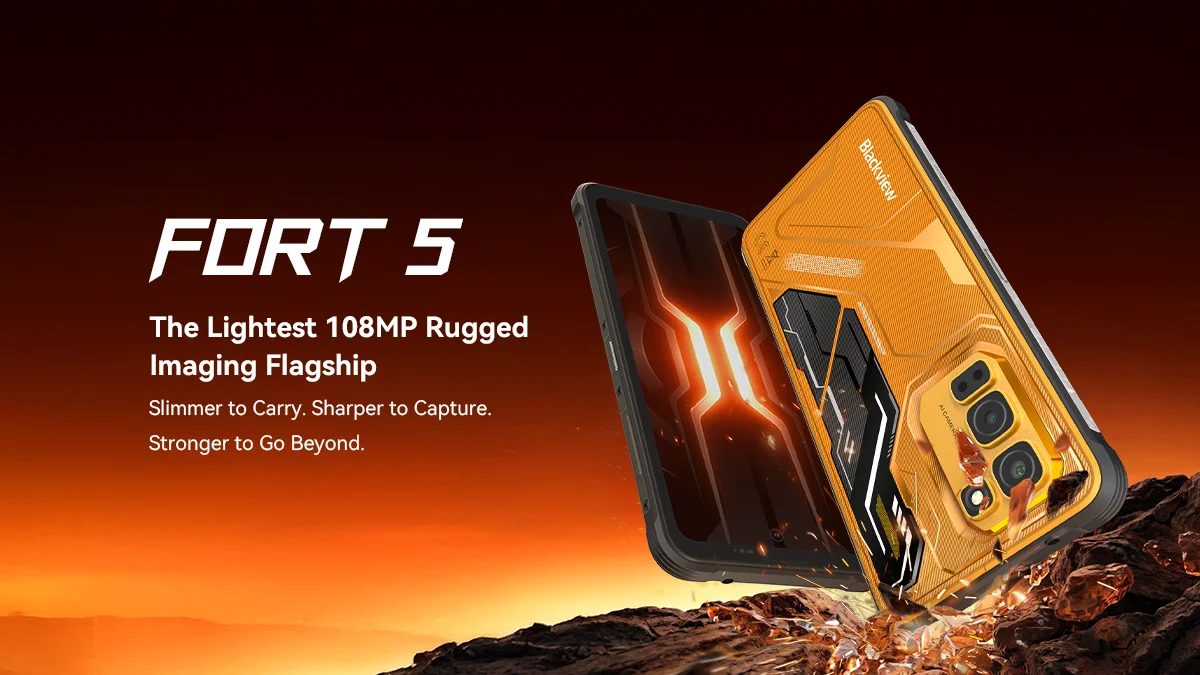 [PL Shipping]Blackview FORT 5 The Lightest Rugged Smartphone Imaging Flagship 108MP Camera, Android 16 OS, 36GB(12+24) RAM +256GB ROM 6.78" HD+ IPS Display, 5000mAh Battery 33W Charging,NFC