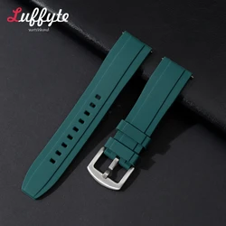 Fashion Smartwatch Silicone Strap 20mm 22mm Quick Relase Watchbands with Steel Buckle Watch Accessories Rubber Watchband