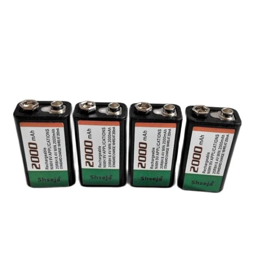 2pcs/lot SHSEJA 2000mAh 9V rechargeable battery 9 volt Ni-MH battery for Microphone