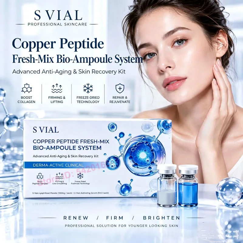 Visible Fresh-Mix GHK-CU Copper Peptide Deep Hydration Firming&Line Smoothing Bio-Ampoule System Anti-Aging$Skin Recovery Kit