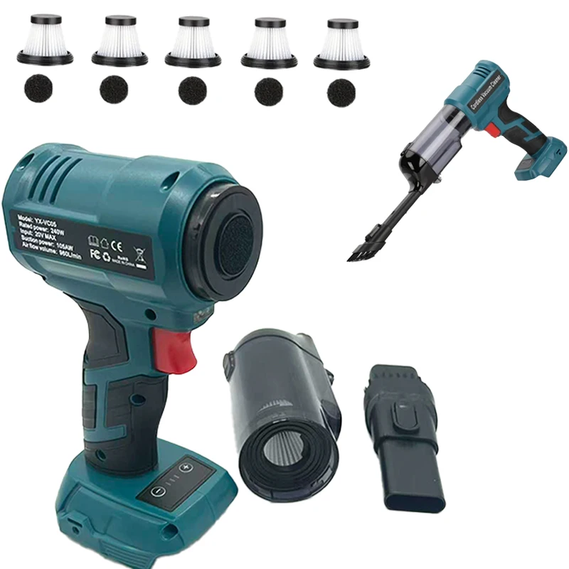 VC05 Portable Vacuum Cleaner  Compatible 18/20V Li-ion Battery for Makita/Milwaukee/Bosch/Ricoh Features Variable Speed Control