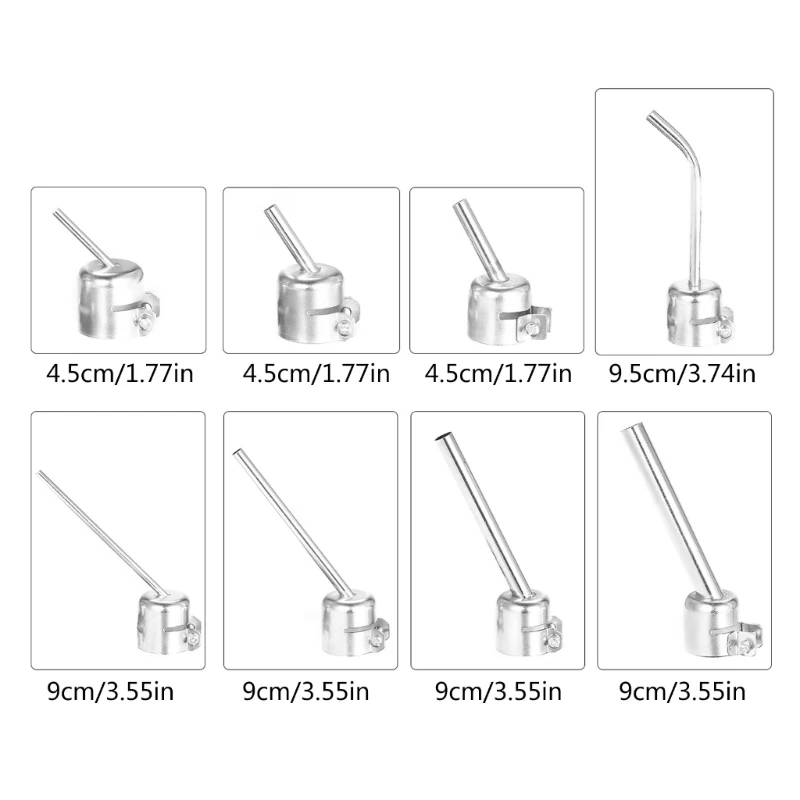 3/5/6/8/10 มม. Weldings หัวฉีด 45 องศาโค้ง Weldings หัวฉีดสำหรับ 850 ปืนความร้อน TOPones