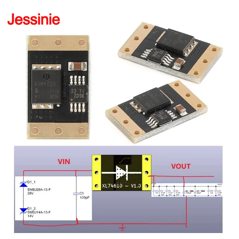 20pcs/1pc XL74610 Ideal Diode Module Adopts LM74610 Dedicated Chip to Simulate Simulation Rectifier Board 1.5V-36V 0mA 15A/30A