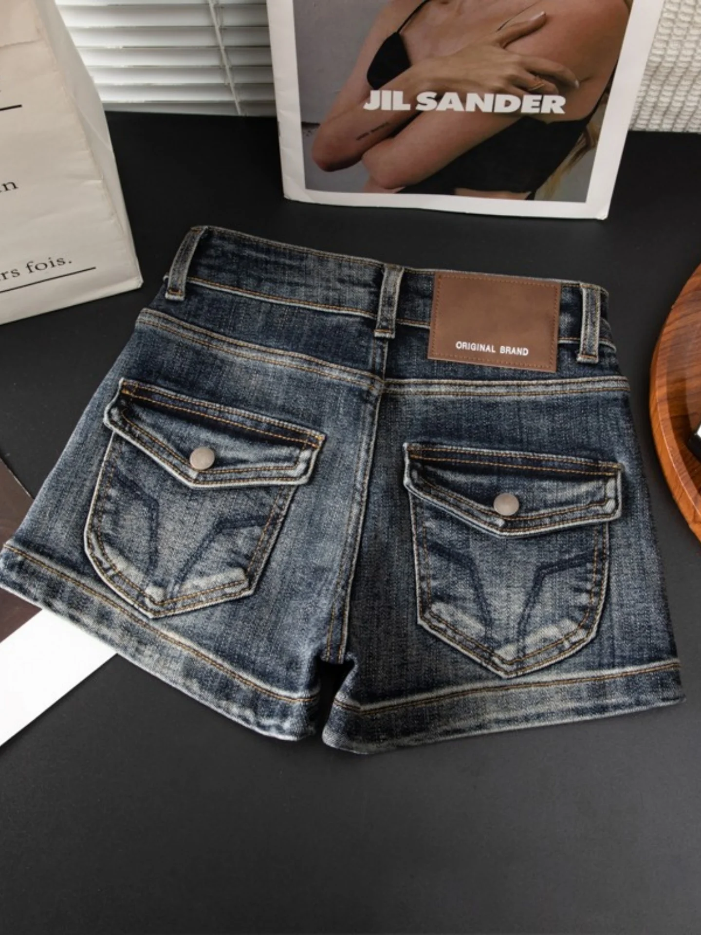

High Waist Flared Straight Leg Denim Shorts Women's Summer Slimming Butt Lifting Hot Pants Tight Fit Cotton Blend Jeans Shorts