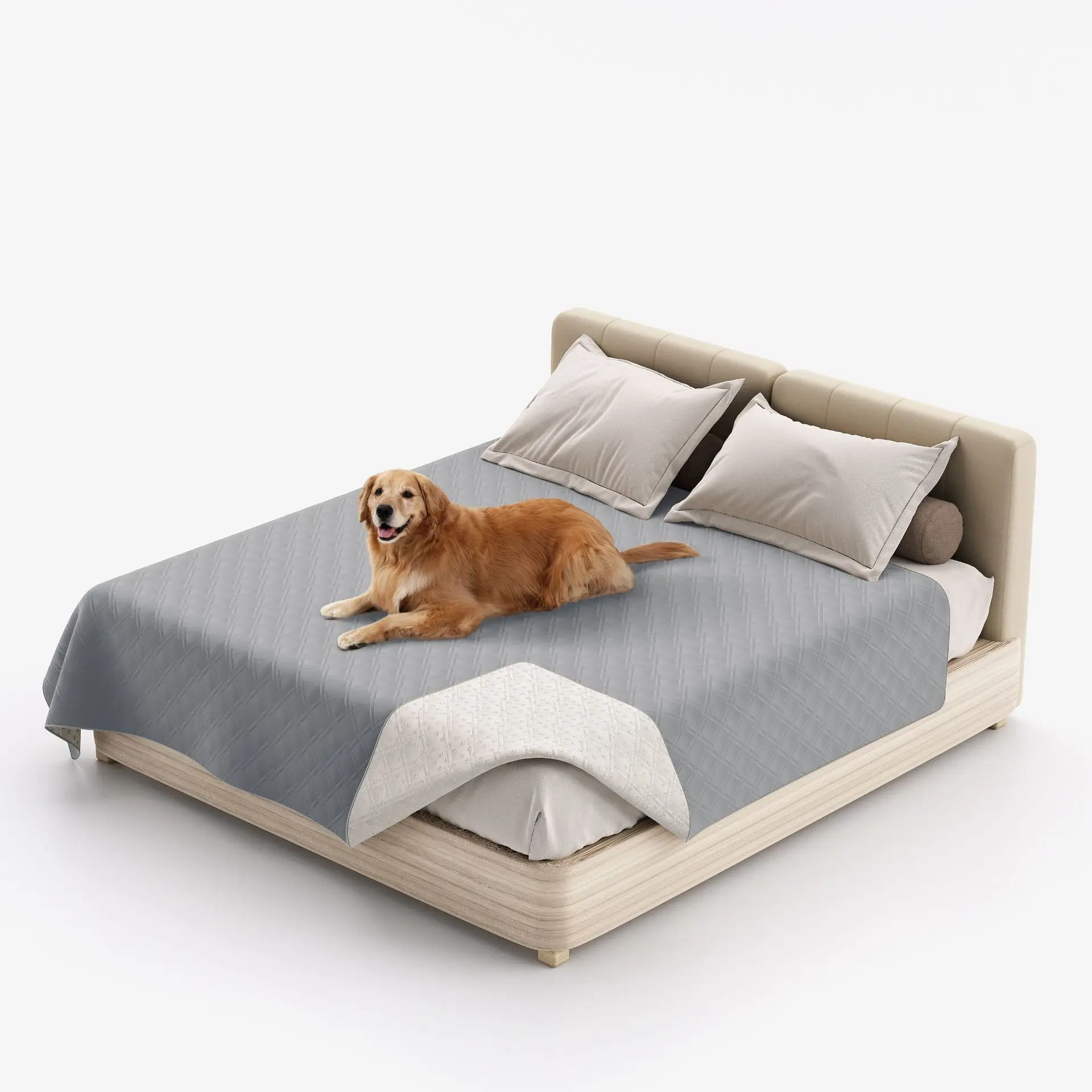 Waterproof Bedspread Washable Pets Dog Cat Kids Urine Pad Bed Sheet Covers Quilted Mattress Pads Non-Slip Mattress Protector