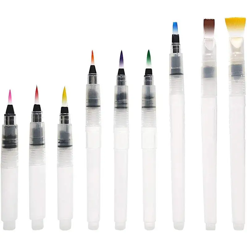 3/7pcs Watercolor Brush Pens Water Storage Function Painting Brushes For Watercolor Art Craft Supplies Artist Accessories - Image 2