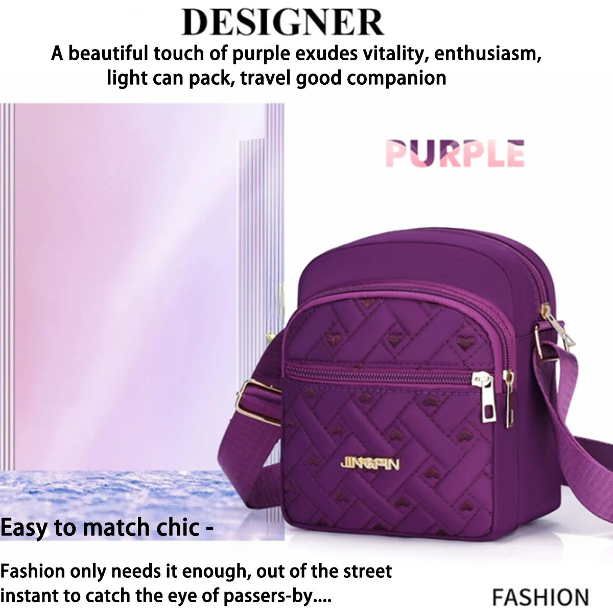 Water embroidery nylon women's bag shoulder bag Middle-aged mother bag Crossbody casual cloth bag printed backpack a pack