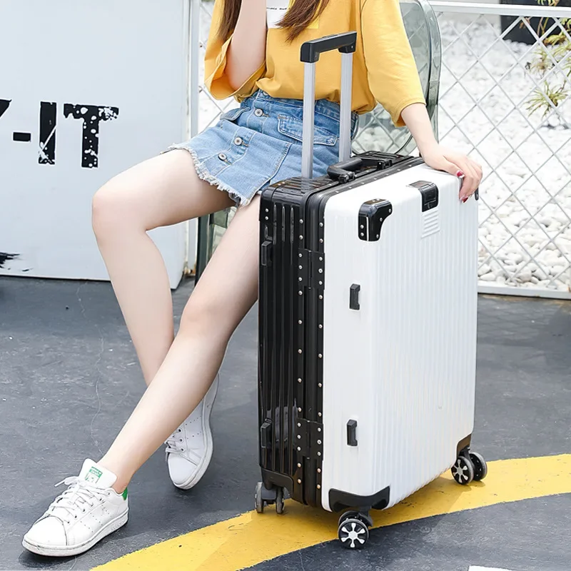 Luggage Aluminum Frame Trolley Case Female Student 20 Inch Luggage Universal Wheel Waterproof Suitcase Boarding Password Box