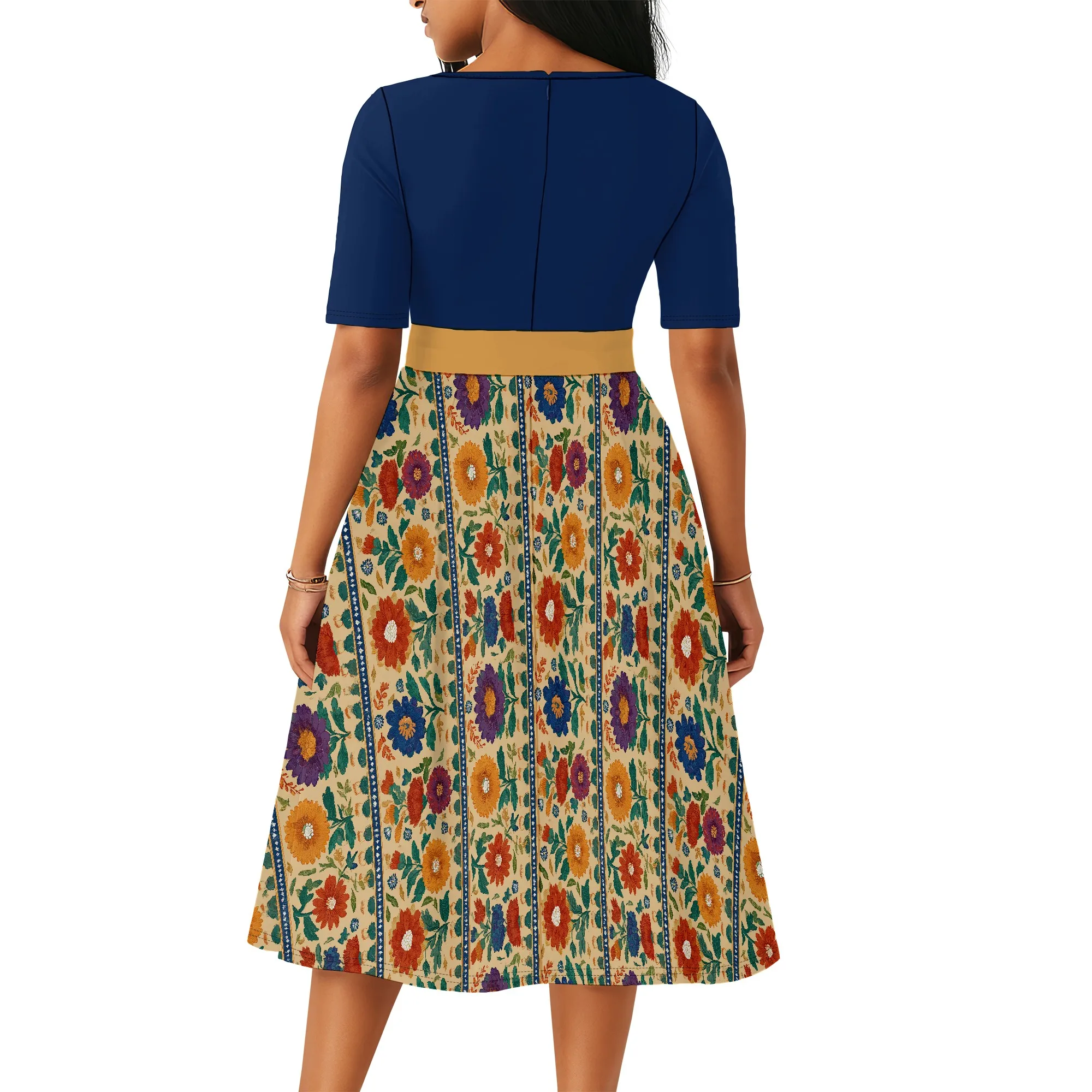 Robes de cocktail pour femmes, robe d'église formelle à manches 3/4 pour invités de mariage vintage, été 2025