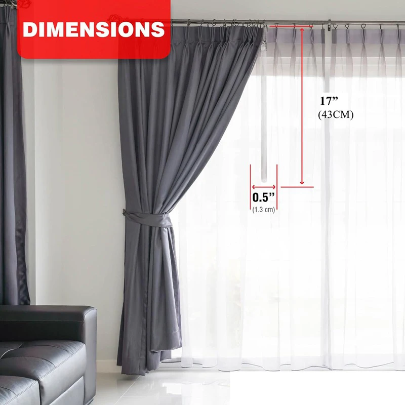 2Pieces Curtain Pull Wand 17Inch Clear Set For Drapery Opening And Closing Rod Curtain Accessories Set