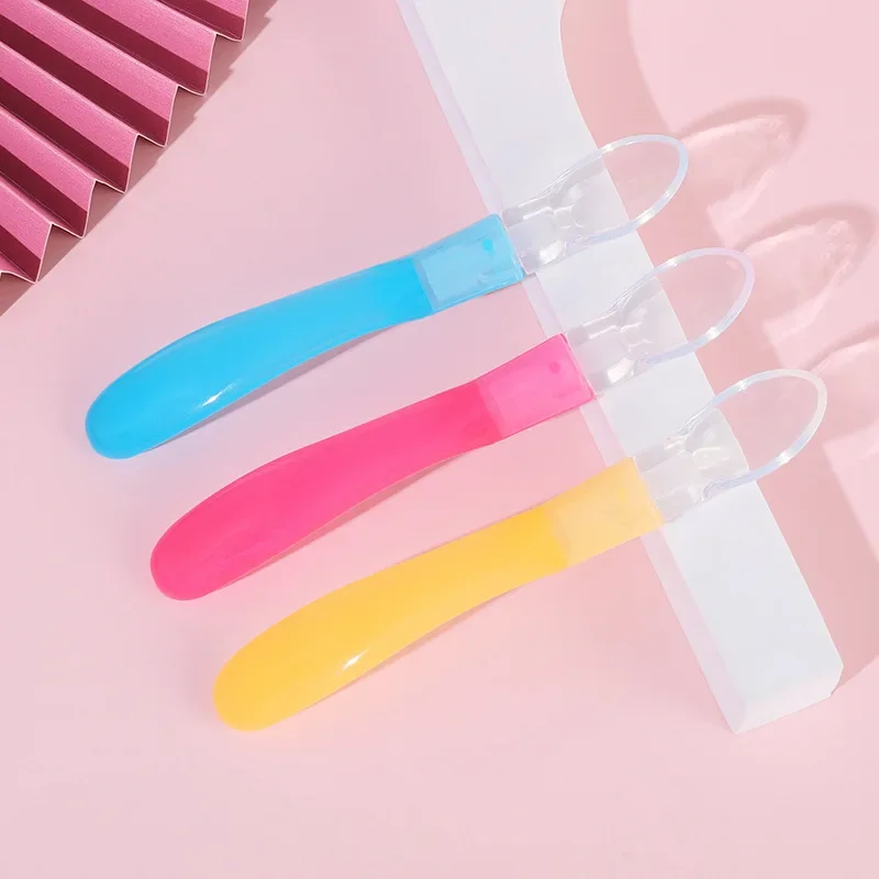 Baby Silicone Elbow Soft Spoon Baby Complementary Food Paste Spoon Baby Soft Silicone Feeding Spoon