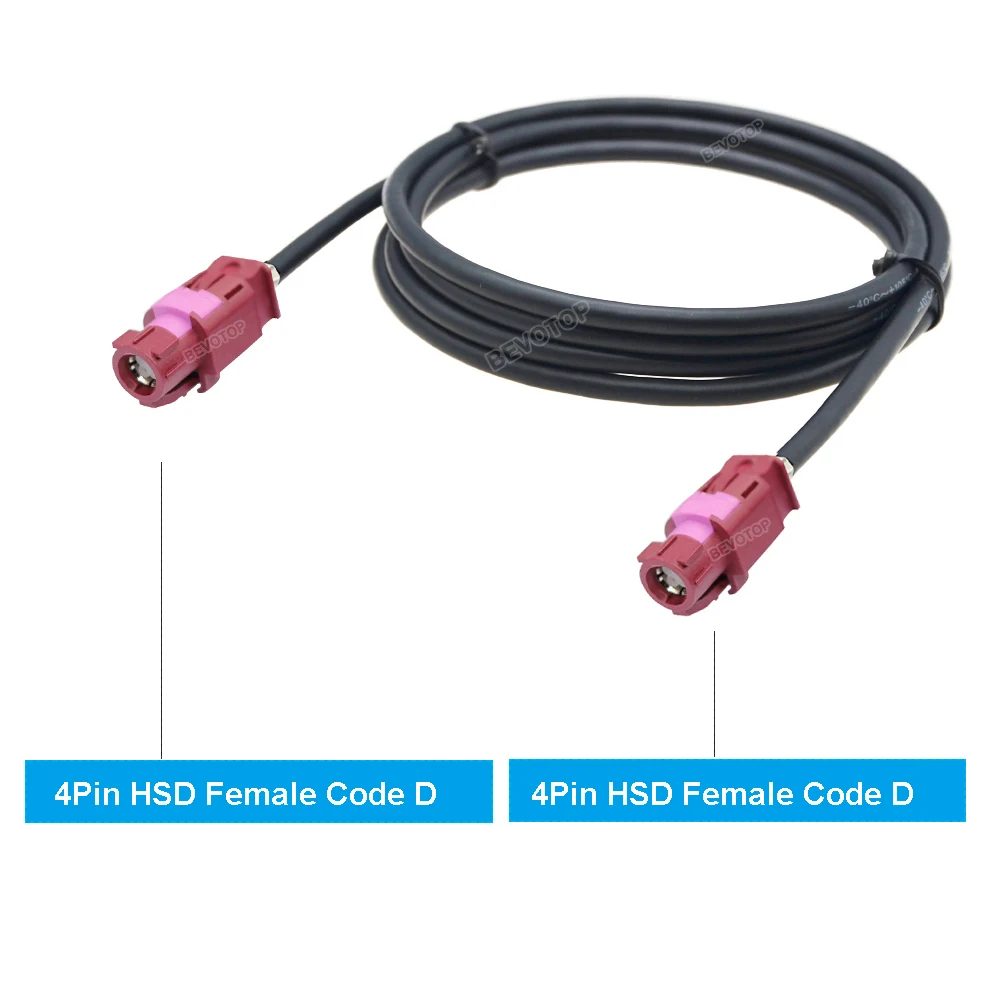 1PCS Bordeaux 4Pin HSD Code D Male/Female to D Male/Female Connector HSD Cable High Speed 4-Core LVDS Wire Harness High-Quality