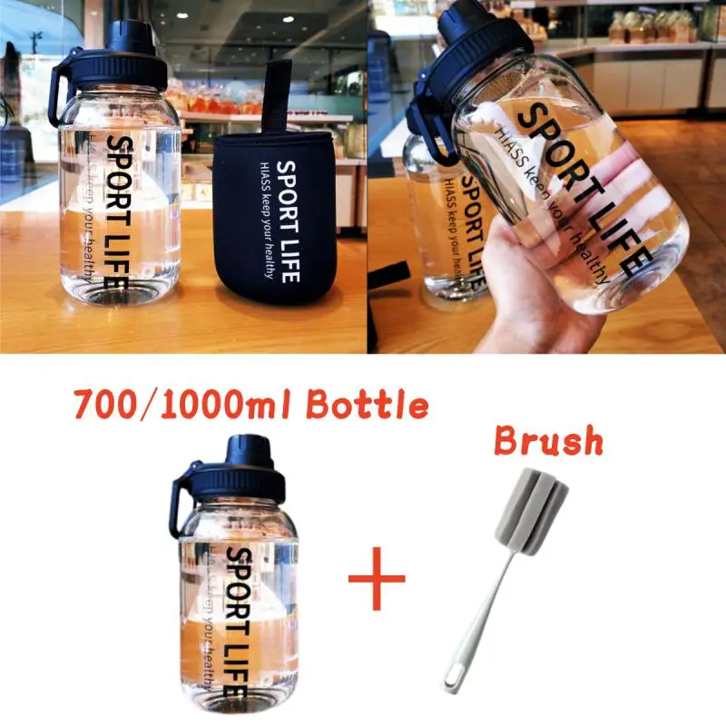 700ml/1000ml Large Capacity Portable Sport Glass Water Bottle With Filter And Bag For Home Outdoor Camping Hiking Climbing