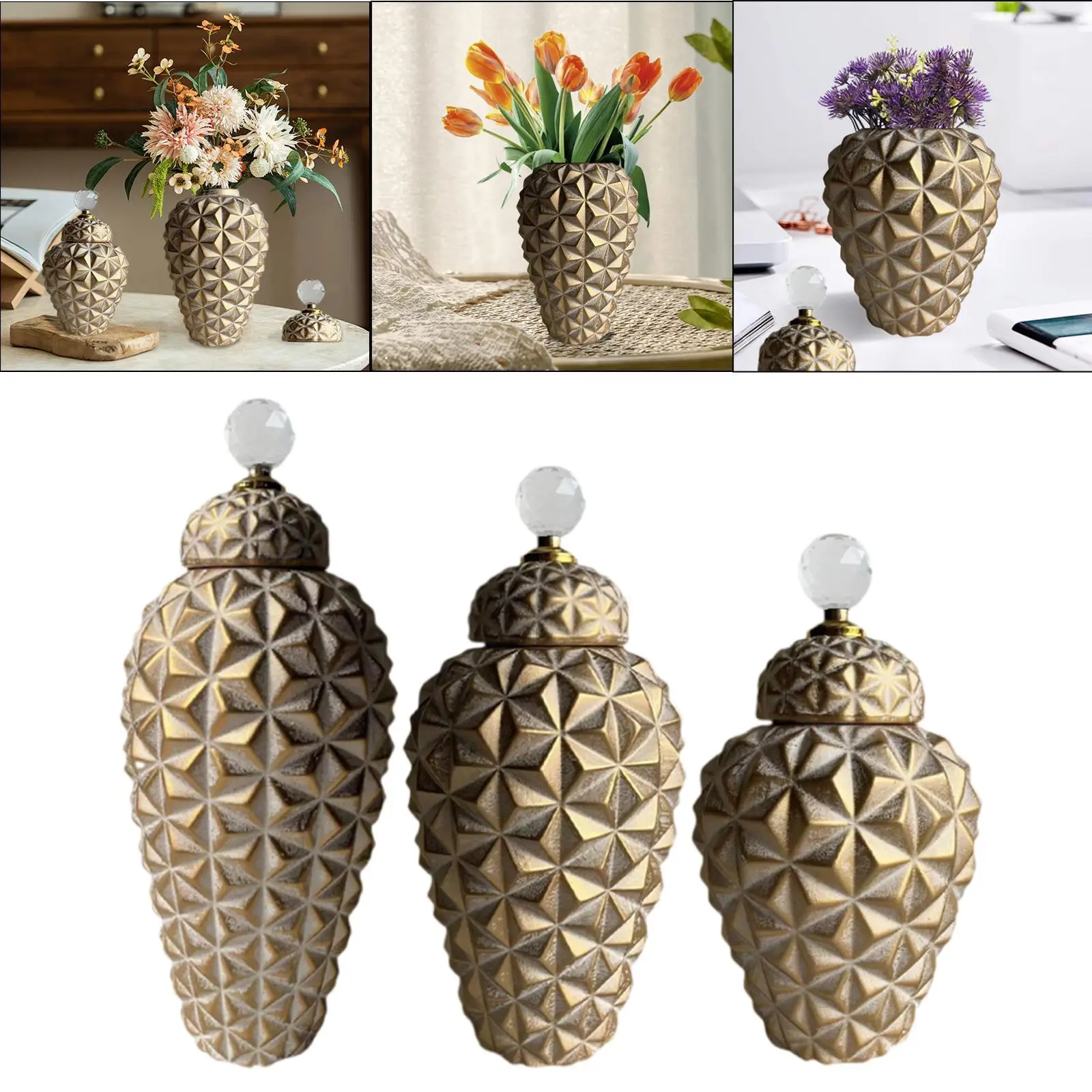 

Jar Creative Art Crafts Flower Vase for Anniversary Living Room Party
