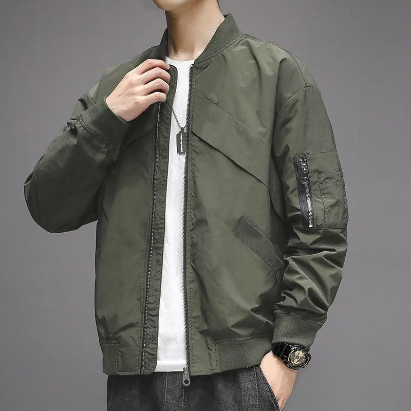 

MRMT 2024 Brand New Men's Baseball Uniform Thin Korean Version The Trend Loose Handsome Tooling Casual Jacket Men's Jacket