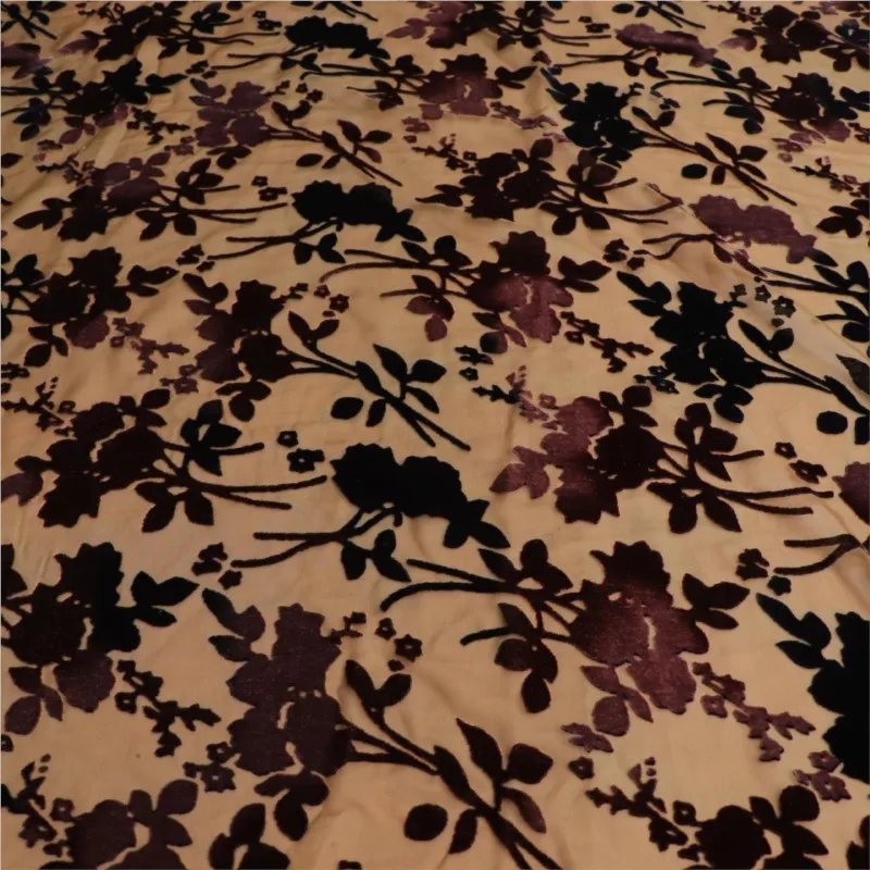 Woven brocade viscose printed mottled and burned velvet fabric sleeping dress cheongsam