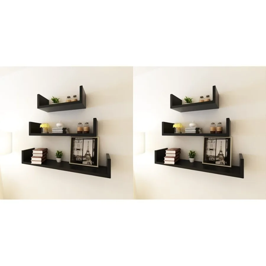 

Wall Shelves 6 pcs Black