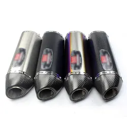 420mm With DB Killer 38-51mm Motorcycle Exhaust For Yoshimura real Carbon Fiber Muffler Pipe pitbike gsr 600 cb650f R77 RS cafe