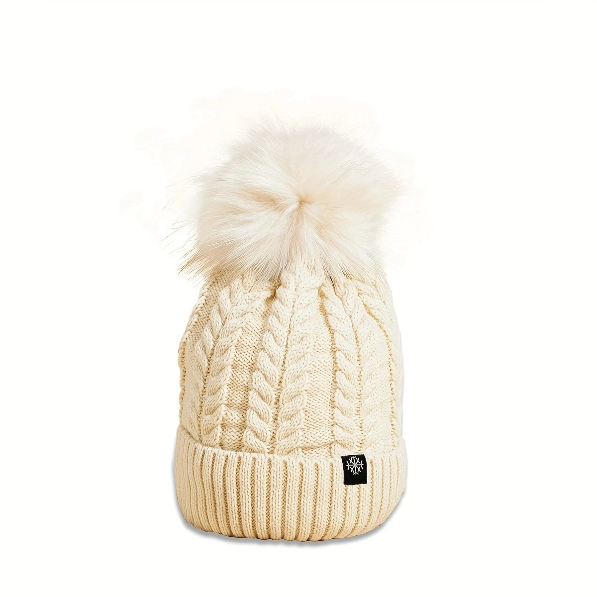 Autumn and winter new style personality warm ball snowflake small standard twist wool cap Y2K