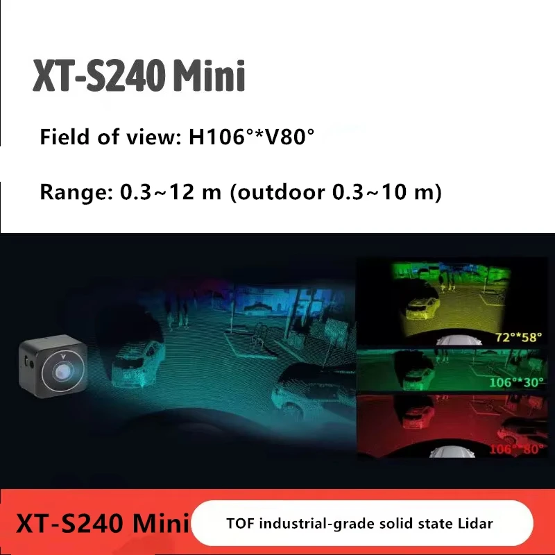 XT-S240 area array solid-state 3D LiDAR 20 meter ranging 3D point cloud image volume measurement statistics number of people