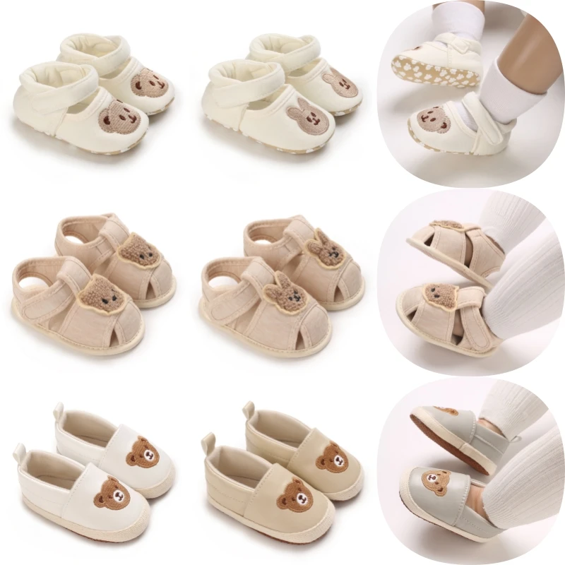Baby Boys Girls Cartoon Bear Shoes 0-18 Months First Walker Soft Cotton Comfortable Spring Casual Newborn