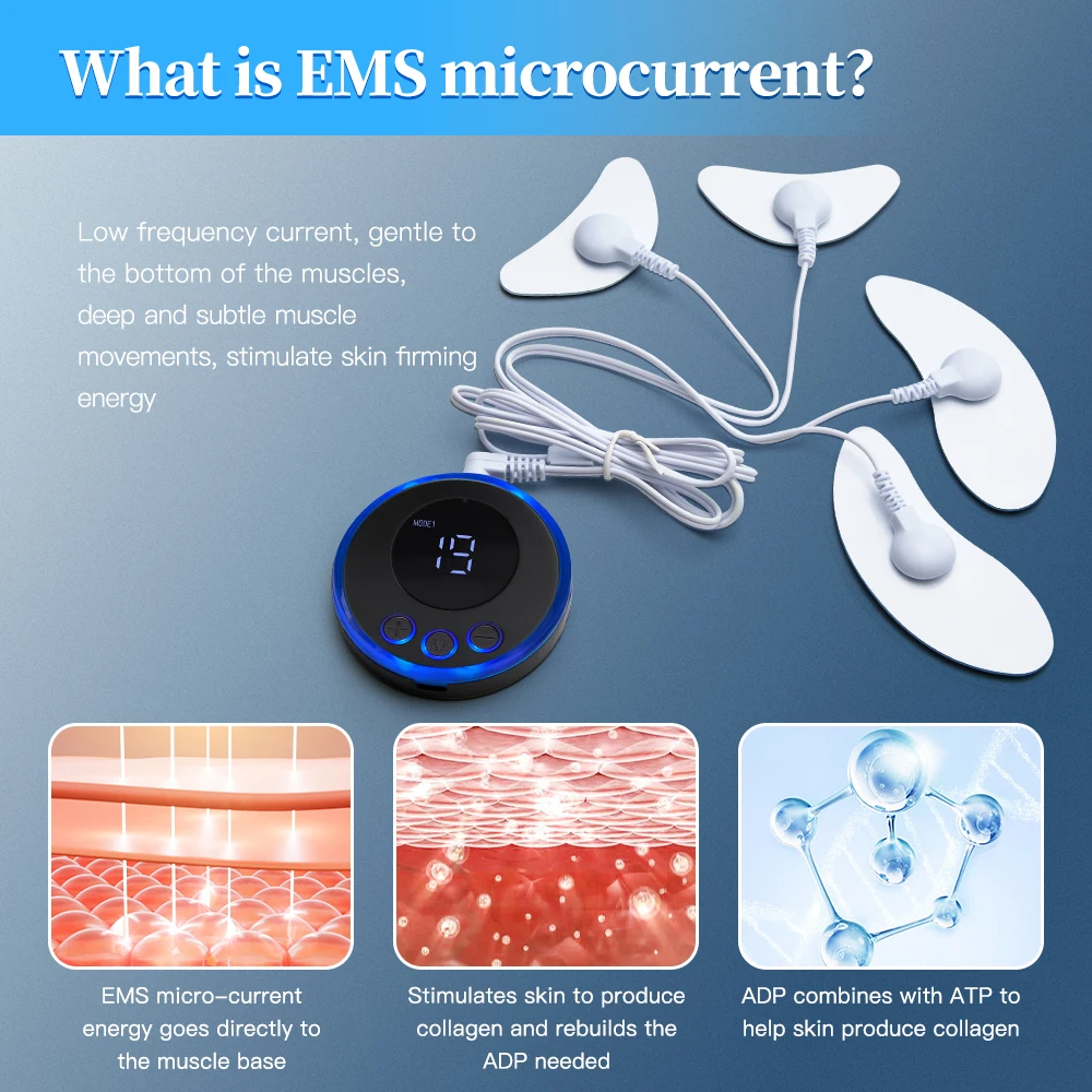 EMS Facial Massager Current Muscle Stimulator Facial Lifting Eye Beauty Devic Neck Face Lift Skin Tightening Anti-Wrinkle