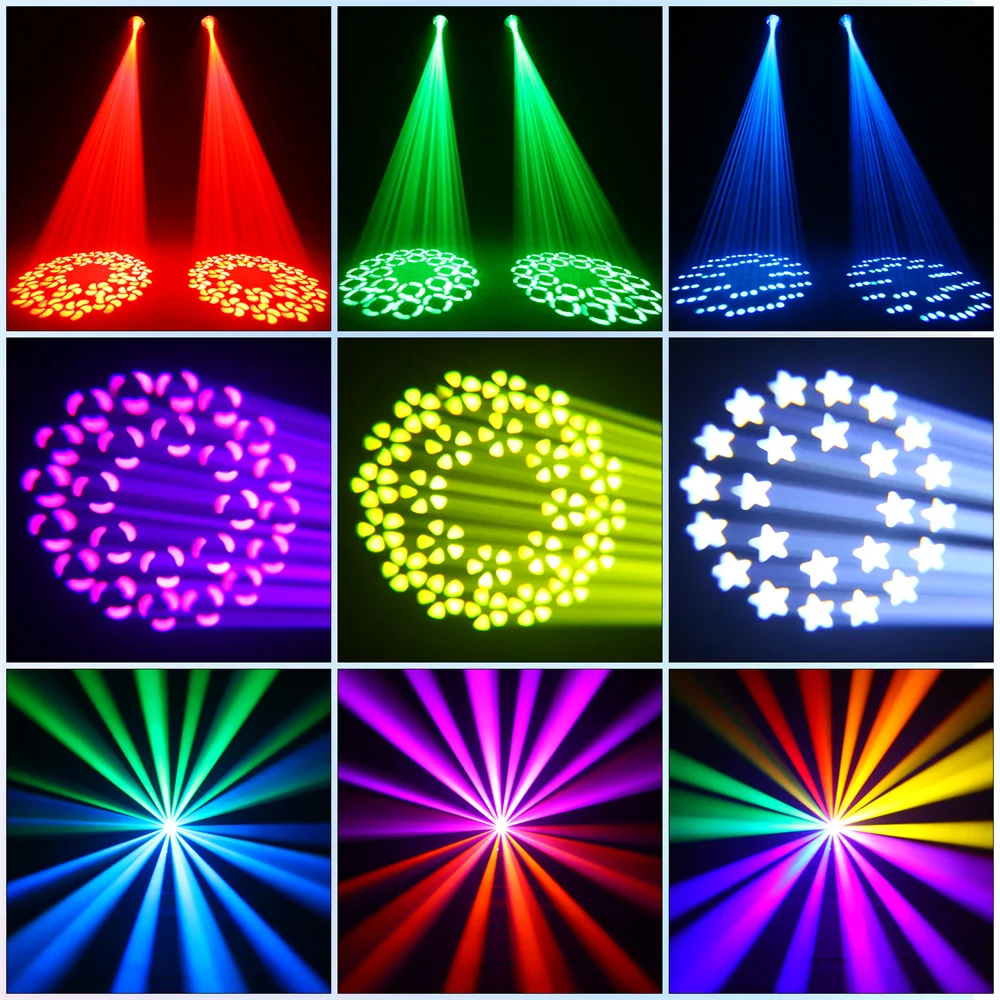 Yiflamefly LED 250W DMX512 Waterproof Beam Moving Head Light 14 Patterns for DJ Concert Party Weddings Nightclub Dance Hall