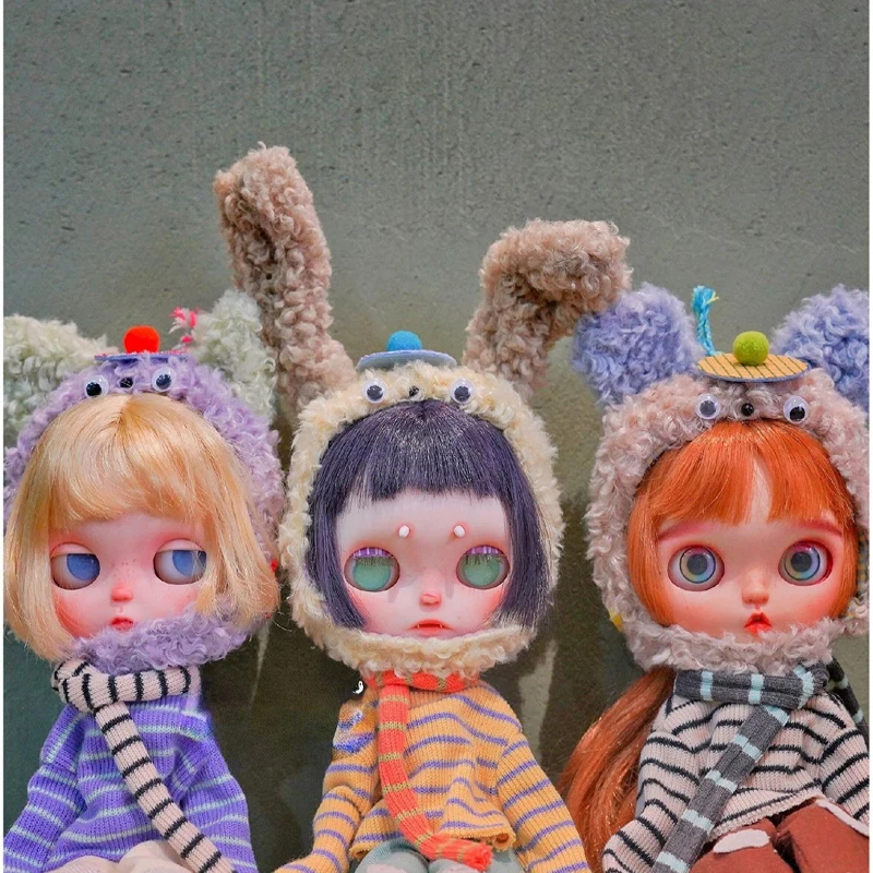 YESTARY Blythe Clothes DIY Material Kit Dolls Clothes Cute Cat Puppy Bear Hat Dolls Accessories Clothing Sets For Blythe Dolls