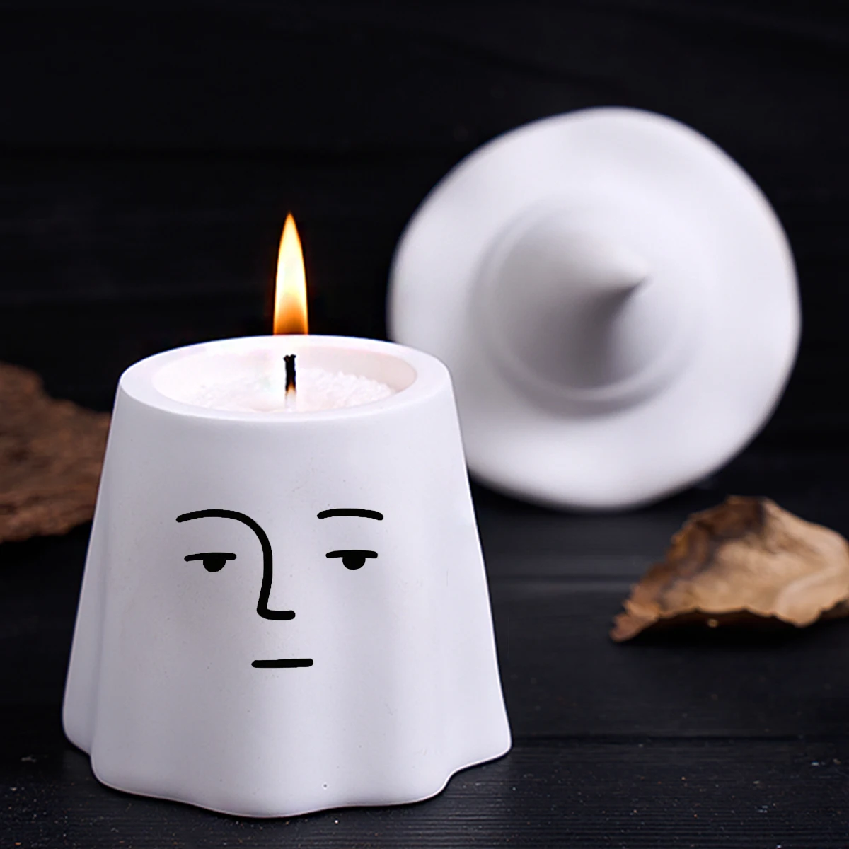 DIY Kreative Zauberer Hut Kerze Glas Silikon Form Halloween Pflanzer Handwerk Machen Beton Gips Harz Lagerung Box Casting Formen