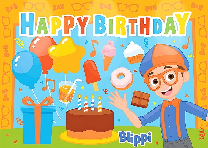 125 150CM Blippi Birthday Decoration All for Birthday Party Wall Backdrop Baby Shower Child Festive Supplies Home Photo Wall