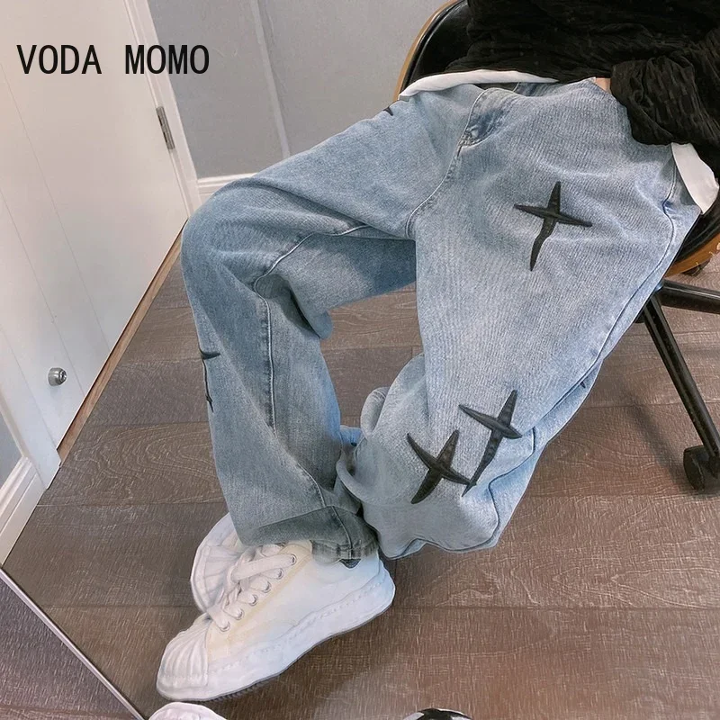 

Wide Leg Cargo Pants men Streetwear Baggy men Jeans Spring Autumn Men Korean Fashion Loose Straight Male Brand Clothing Black