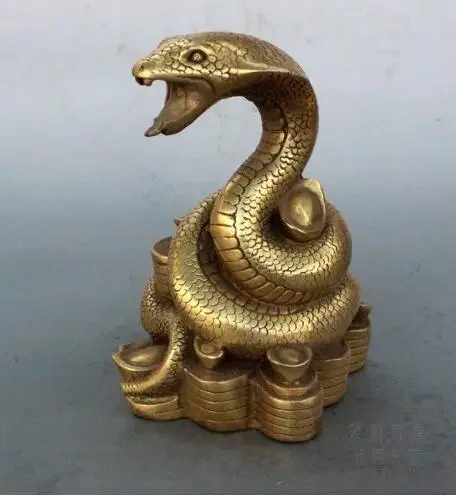 bronze snake Zodiac Medallion copper snake lucky Wangcai Jinshe send money ornaments