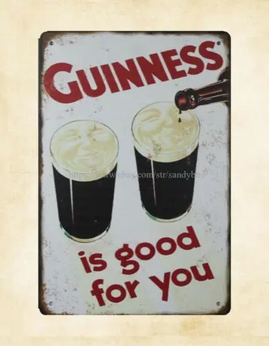 inside garage ideas GUINNESS is good for you beer metal tin sign