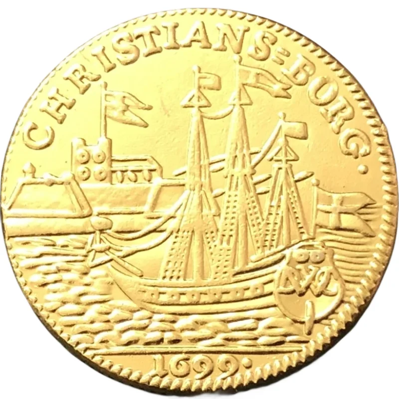 

1699 Denmark 1 Dukat-Christian V 22K Gold Plated Copy Coin