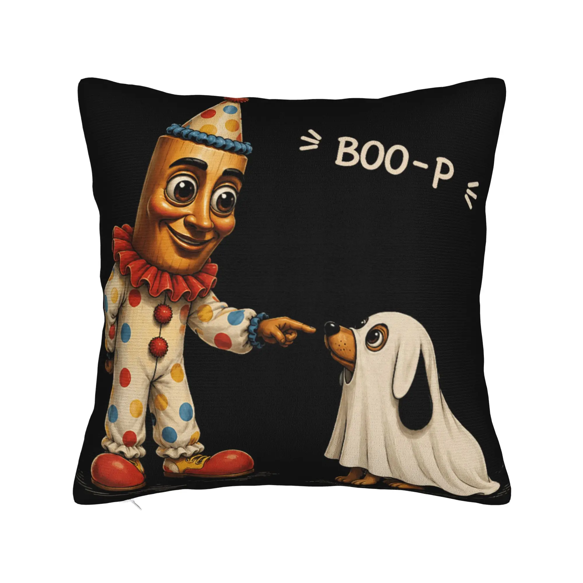 Tung Tung Sahur Dog Ghost Nose Boop Halloween Dog Lover Pillow Cover Pillow Case For Sofa Bedroom Home Decor Cushion Cover Gift