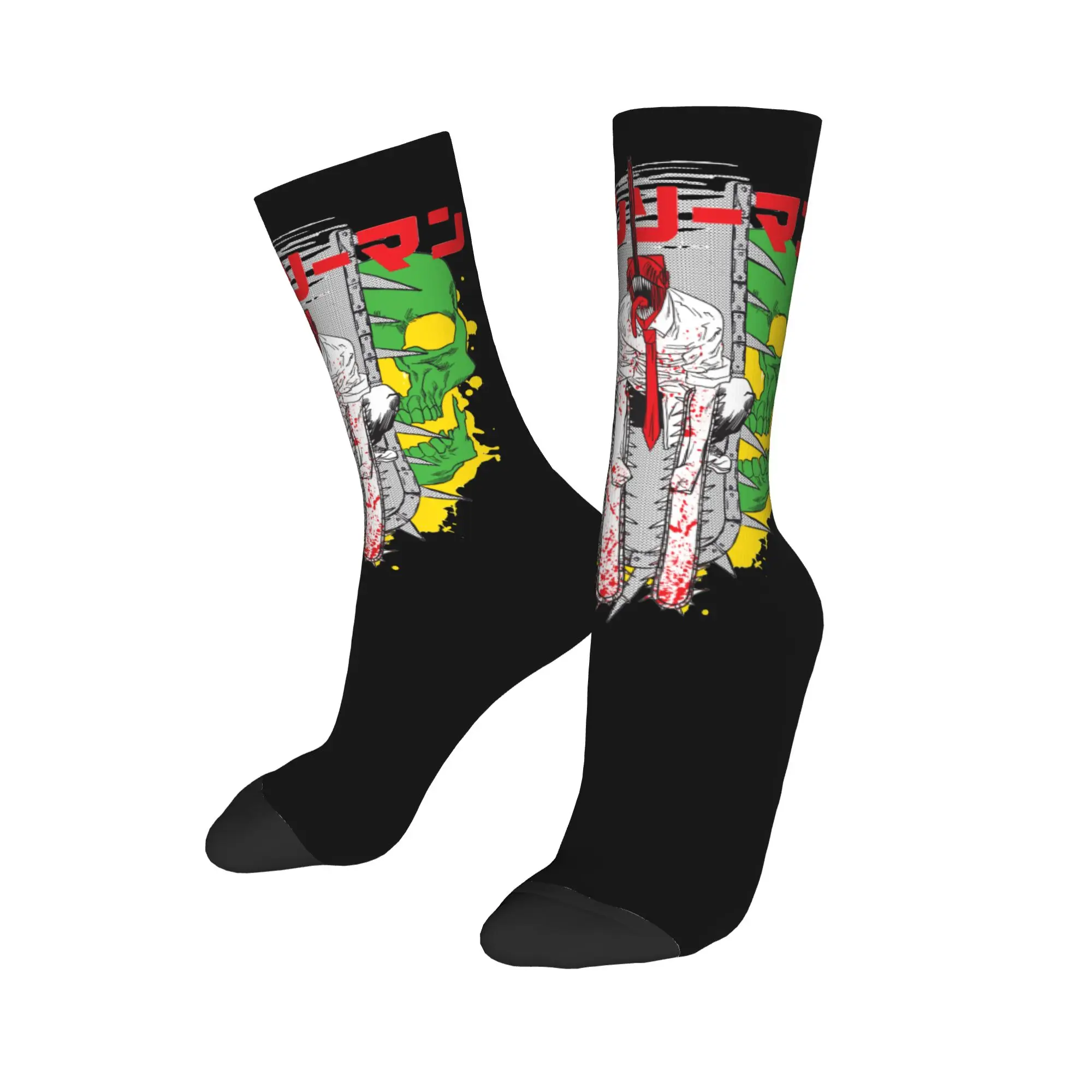 Chainsaw Warrior Chainsaw Man Socks Men Women Fashion Anime Manga Socks Harajuku Spring Autumn Winter Middle Tube Socks Gifts