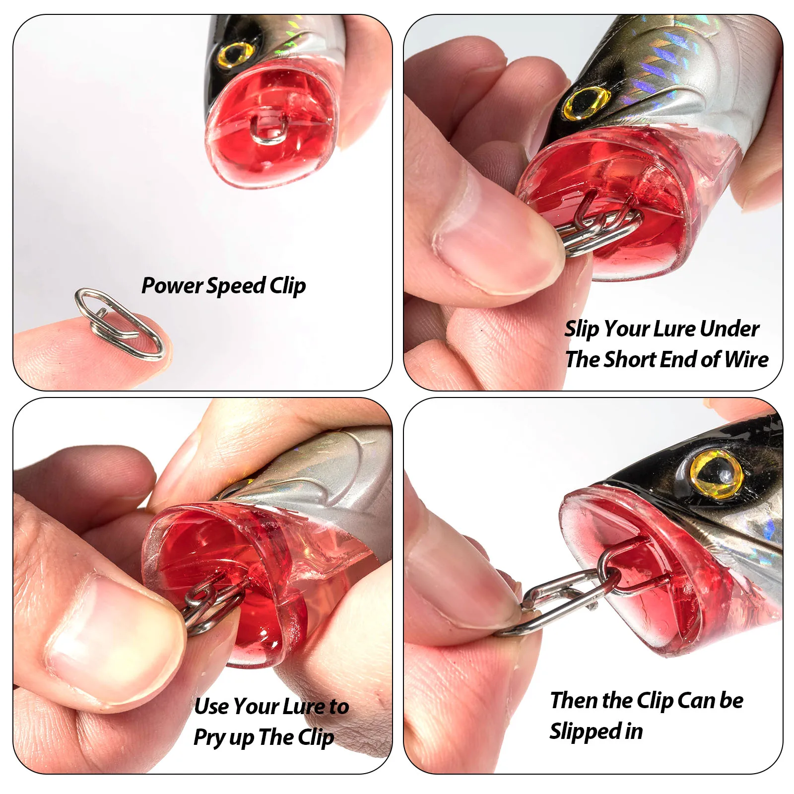 50 Stück Edelstahl Angeln Speed Clips Fast Link Quick Change Snap für Crankbait Swimbait Minnow Plug Salzwasser – Detail 7