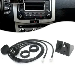 1pcs Car Dual USB Socket Base Dashboard USB Sockets For Most Cars 4 6 Pin Dash Mount Dual USB Port Panel Interface Cable Adapter