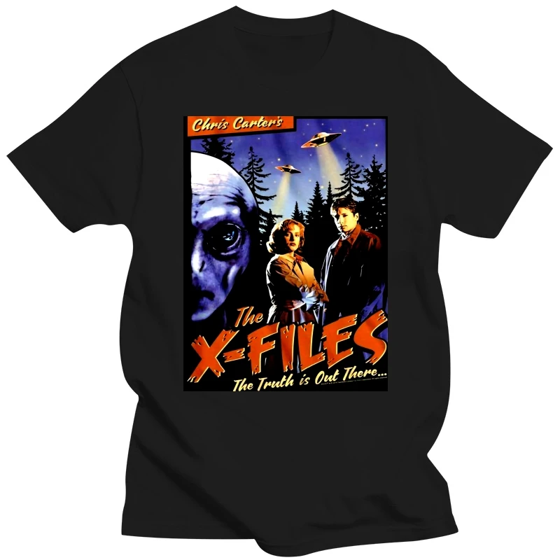 X-Files Horror Sci-Fi Thriller TV Series Old Retro Movie Poster T-Shirt Tee