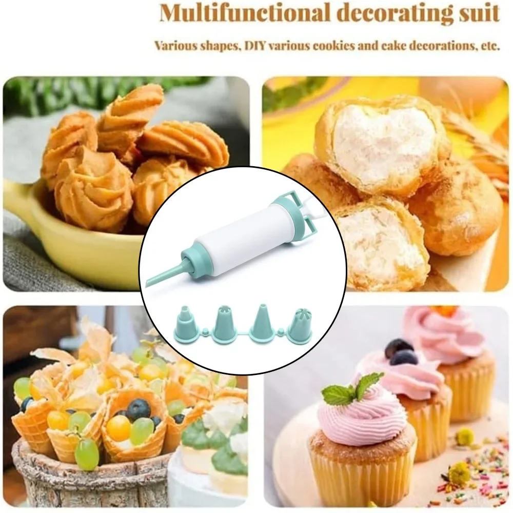 Cream Piping Syringe Cupcake Filling Injector Cake Cream Pastry Syringe Extruder Nozzles DIY Fondant Cake Kitchen Baking Tools