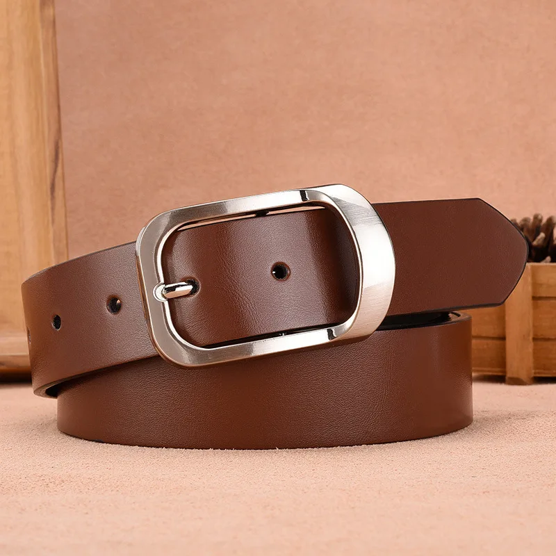 Fashion Punk Needle Buckle Dermis Belts for Men Retro Leisure Business Brown Color Cowhide Waist Belt Clothing Accessories Gift