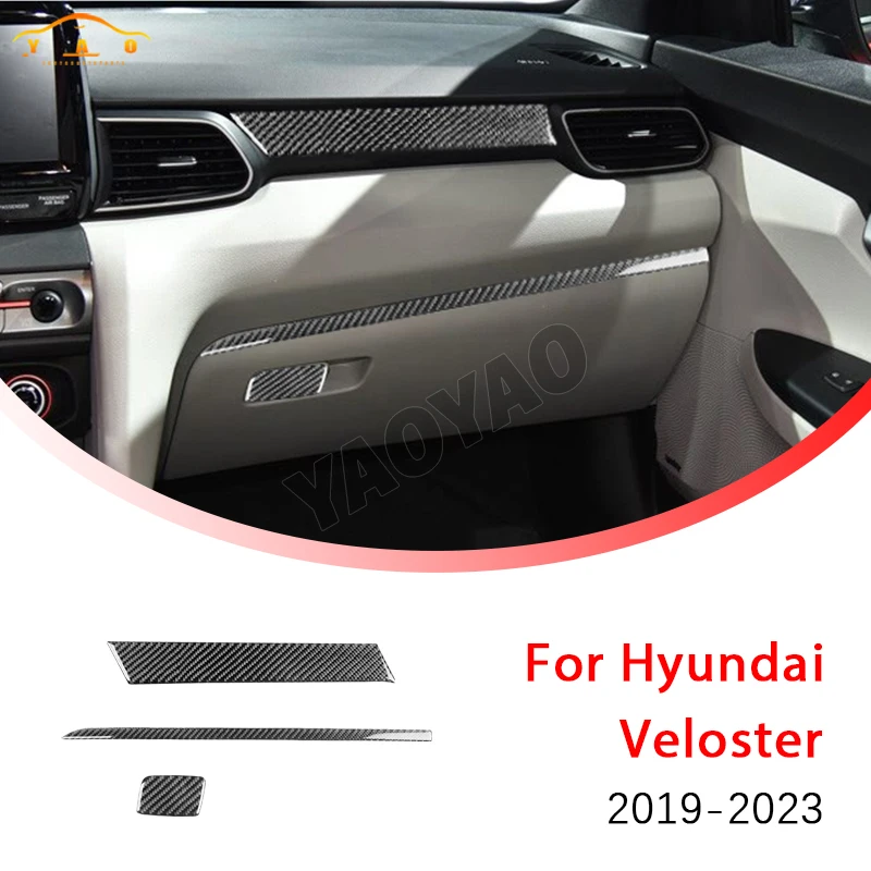 

Car Sticker For Hyundai Veloster 2019-2023 Carbon Fiber Co-pilot Dashboard Panel Decoration Cover Car Accessories