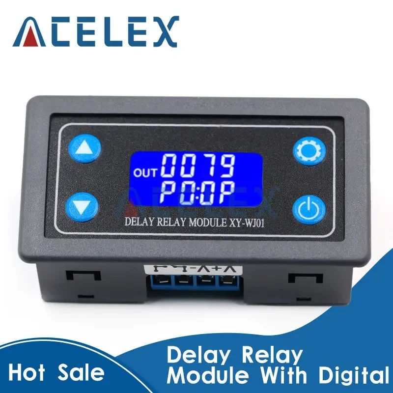 DC12V LED Digital Time Delay Relay Module Programmable Timer Relay Control Switch Timing Trigger Cycle with Case for Indoor