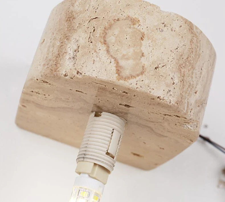 Mini LED Wall Light White Glass G9 Bulb Natural Stone