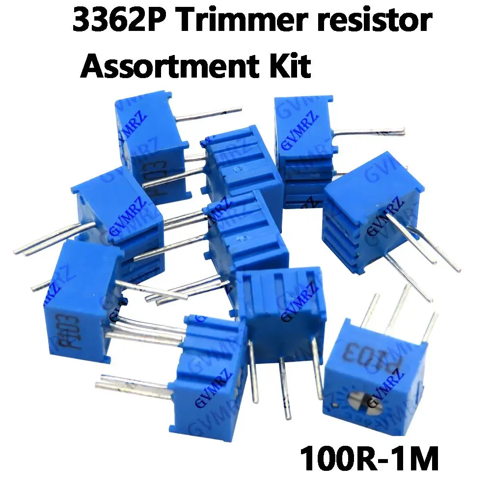 10PCS 3362P Trimmer resistor Assortment Kit Variable Resistors  for Arduino, DIY Electronics