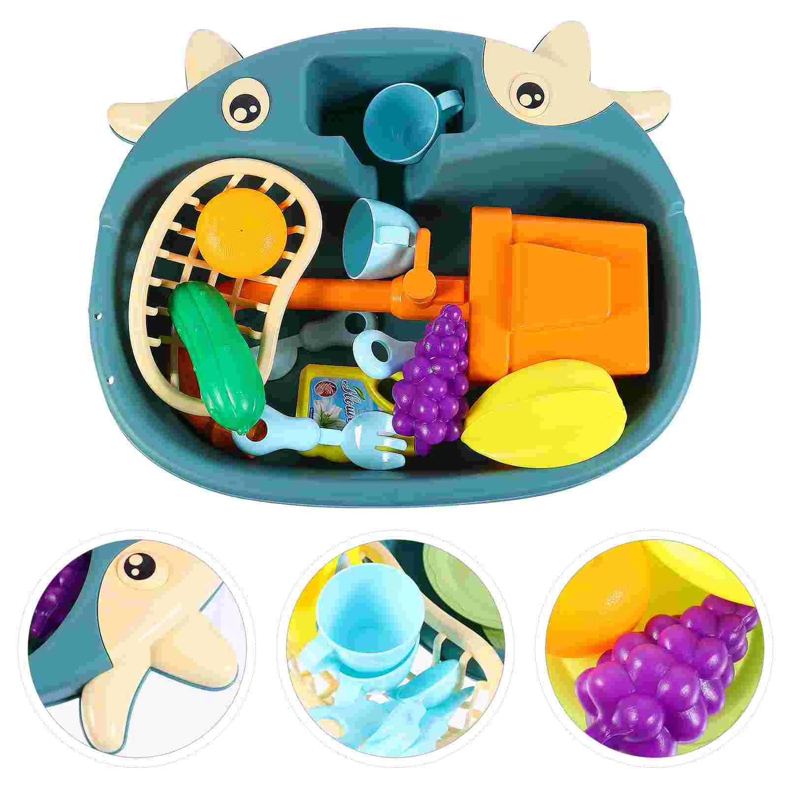 Toddler Sink Toy with Running Water Kids Dishwasher Children’s Toys Pretend Puzzle Plastic