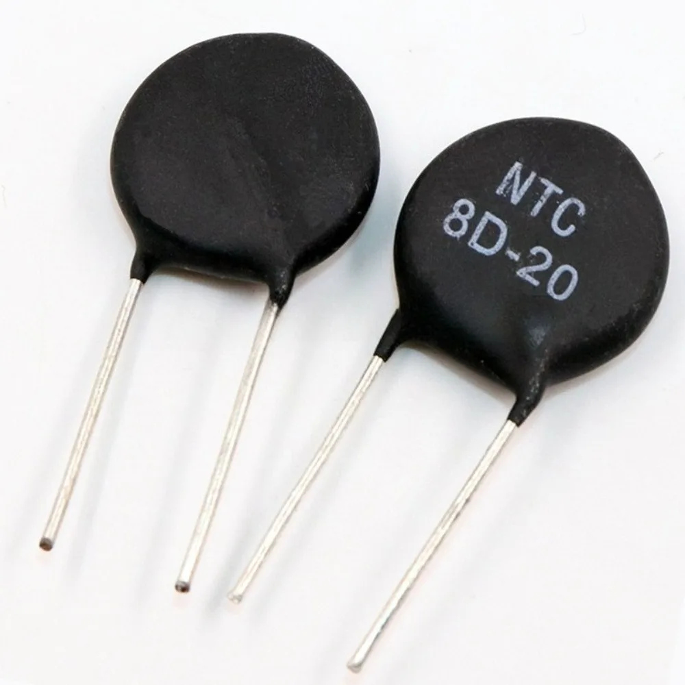 NTC Thermistor 8D-20 10Pcs 20mm 8 Ohm Inrush Current Limiter High Power Surge Protection For Power Supply Motor Starter Circuit