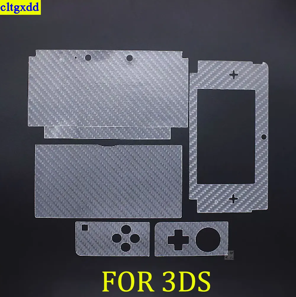 Cltgxdd 1 set untuk 2DS/3DS/NEW2DSXL/NEW3DS XL LL Controller transparan kulit karbon Fiber pelindung Film Aksesori stiker