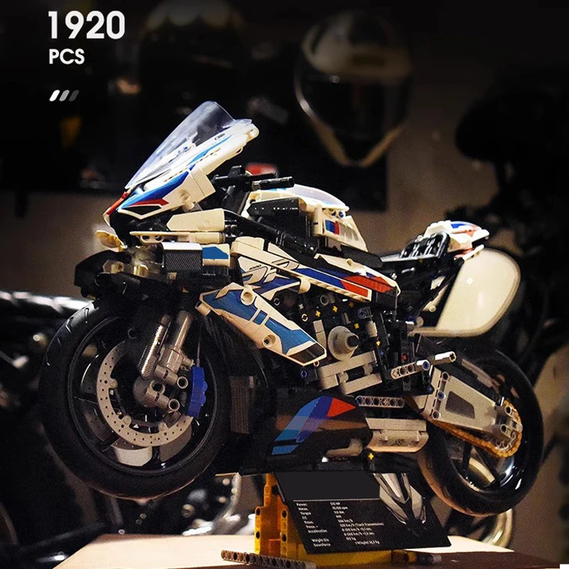 MINISO 1920pcs Technic1000 RR Motorcycle Model Kit for Adults, Build and Display Motorcycle Set with Authentic Features