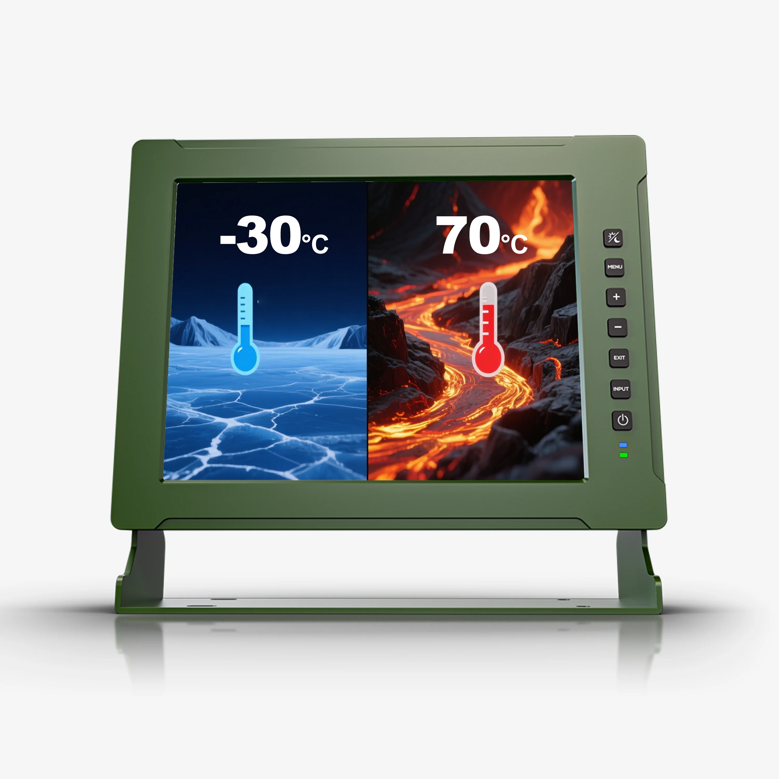 

Читаемый солнечный свет IP65 10,4-дюймовый промышленный сенсорный монитор Moni с экраном NVIS, металлический дисплей для судорового использования на открытом воздухе, холодная и горячая среда